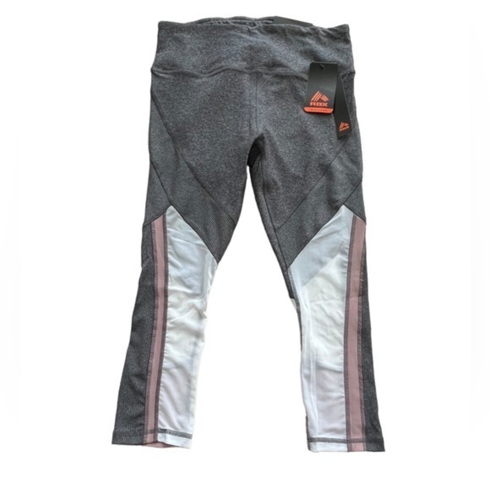 RBX Grey Pink & White Capri Length Leggings NWT Size‎ Medium
